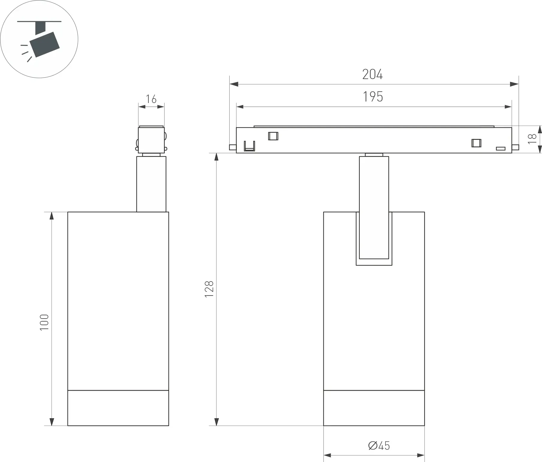 Трековый светильник Arlight MAG-ORIENT-SPOT-R45-12W Day4000-MIX BK 24 deg / 061553 — фото 2