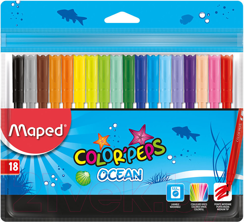 Фломастеры Maped Color Peps Ocean (18шт) — фото 4