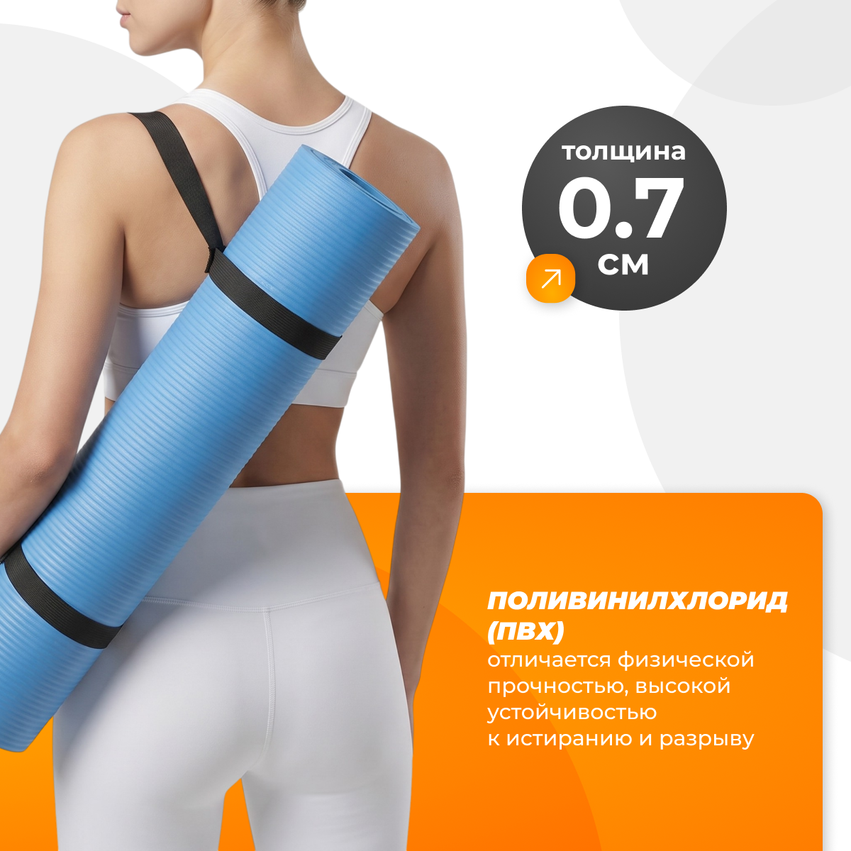 Коврик для йоги и фитнеса Sundays Fitness IR97504 (голубой) — фото 3