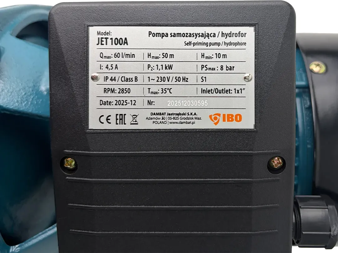 Поверхностный насос IBO JET 100A(a) ZK (чугун) — фото 6