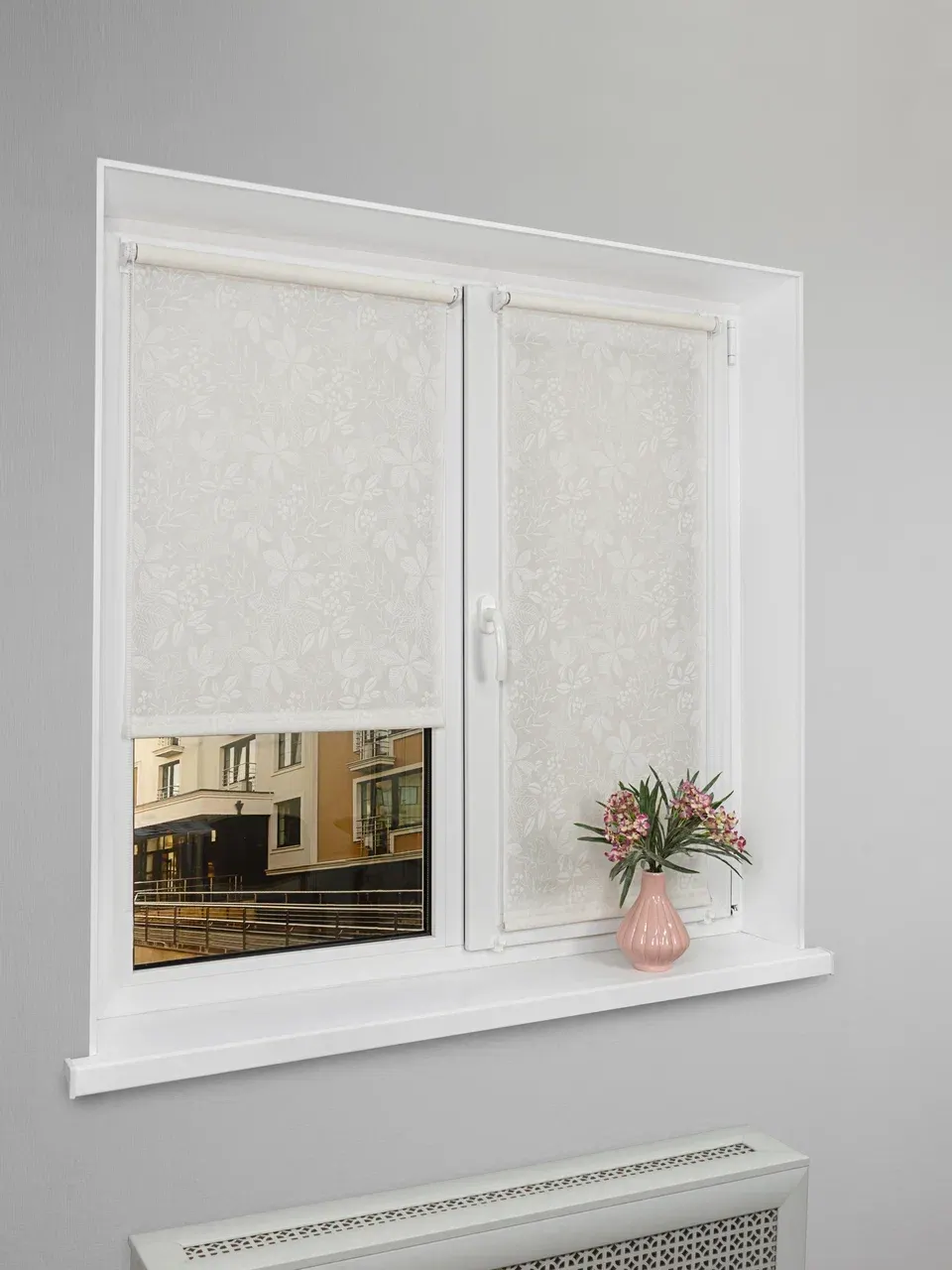 Рулонная штора Lm Decor Флауэр LM 45-01 100x160 (светло-серый) — фото 2
