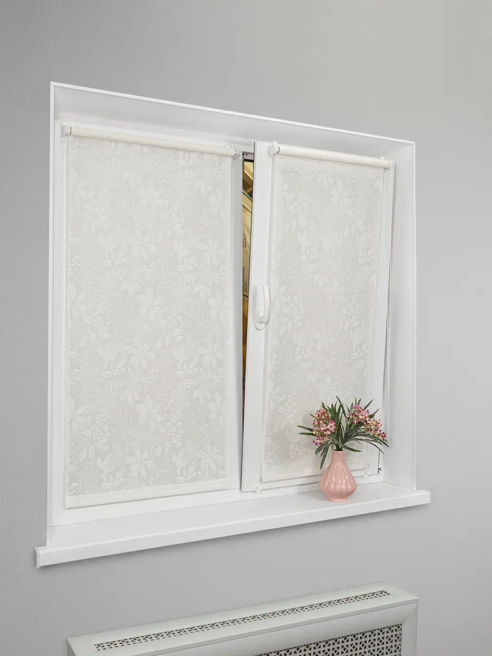 Рулонная штора Lm Decor Флауэр LM 45-01 110x160 (светло-серый) — фото 4