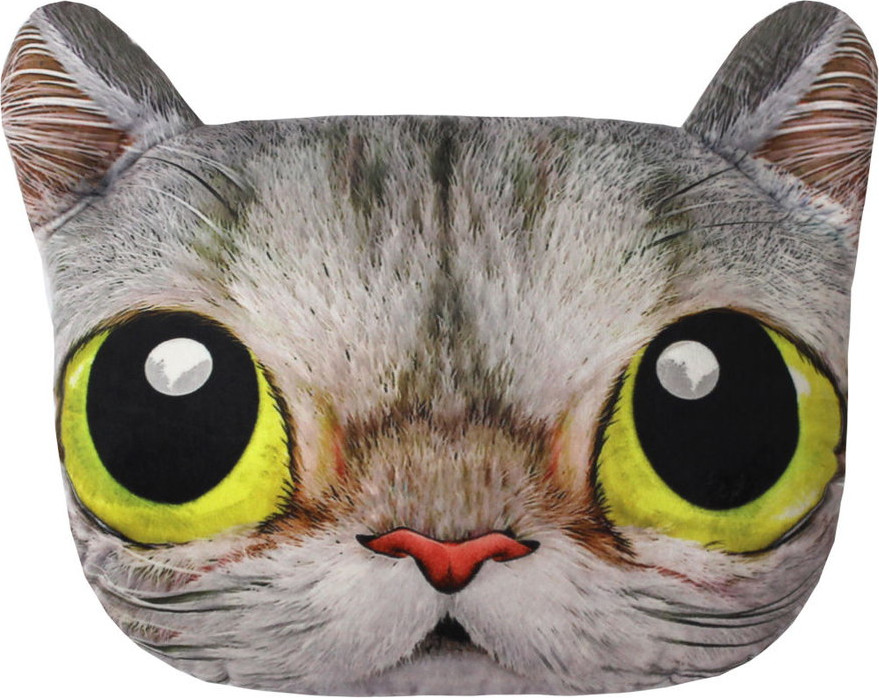 Подушка декоративная MATEX Animals Кот желтые глаза / 15-949 (серый/желтый)