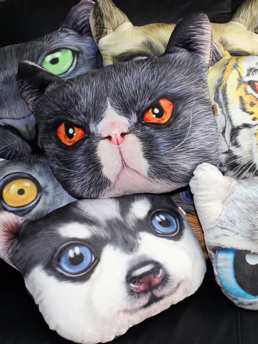 Подушка декоративная MATEX Animals Кот красные глаза / 16-014 (серый/красный) — фото 8
