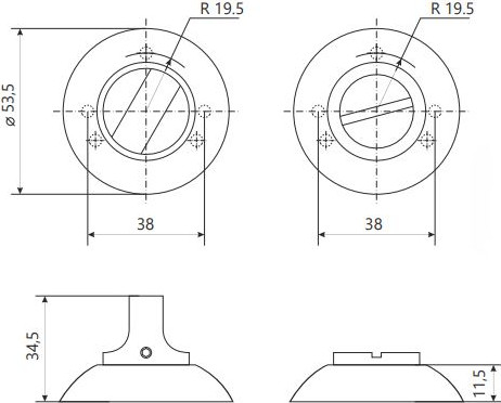 Фиксатор дверной защелки VELA WC-Round (бронза) — фото 2