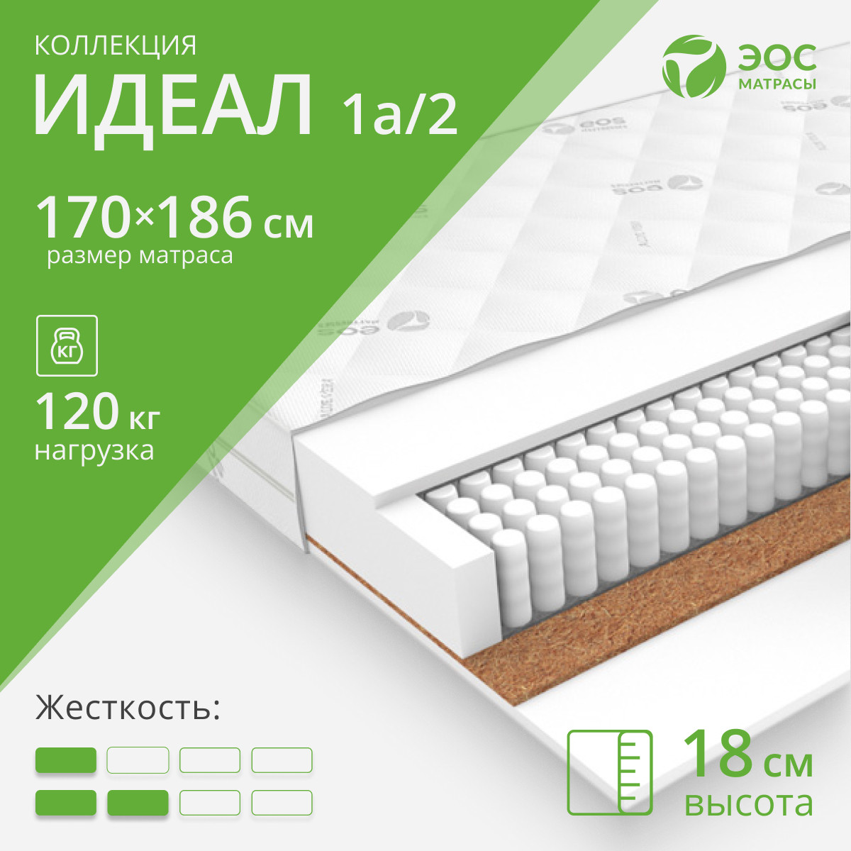 Матрас EOS Идеал 1а/2 170x186 (жаккард)