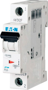 Выключатель автоматический Eaton PL6-B6/1 1P 6A B 6kA / 286518