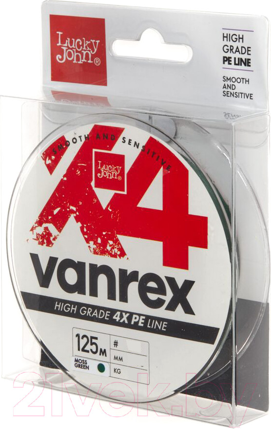 Леска плетеная Lucky John Vanrex x4 Braid Moss Green 125/020 / LJ4114-020