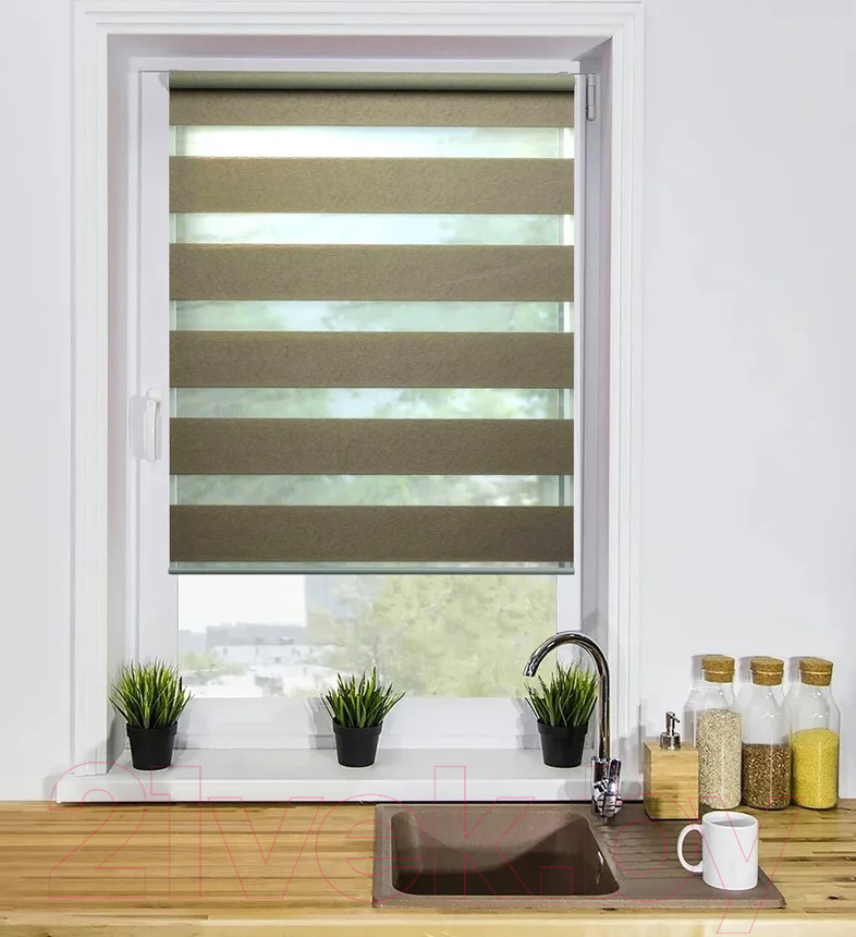 Рулонная штора Lm Decor Сити ДН LB 60-04 90x160 (коричневый) — фото 3