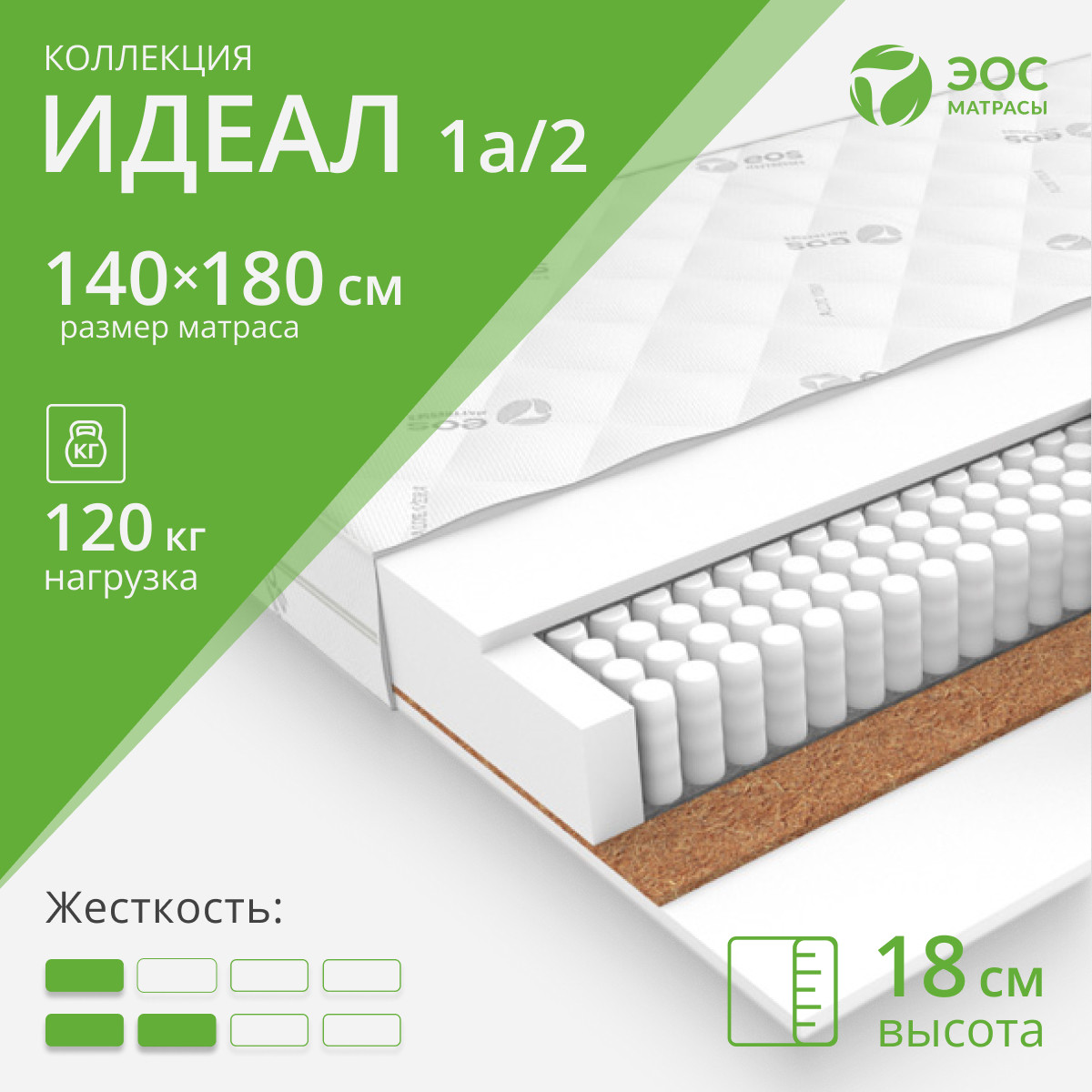 Матрас EOS Идеал 1а/2 140x180 (жаккард)