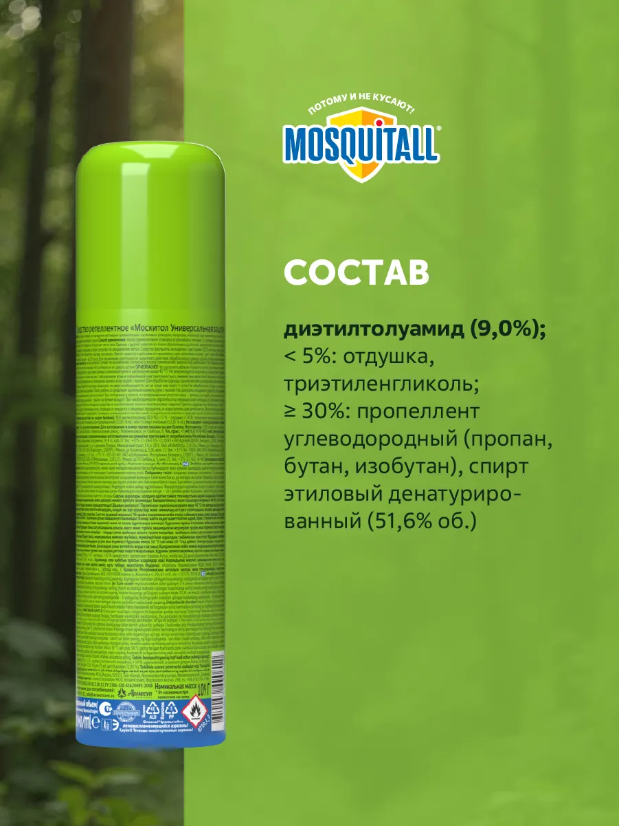 Аэрозоль от насекомых Mosquitall Универсальная защита (150мл) — фото 11