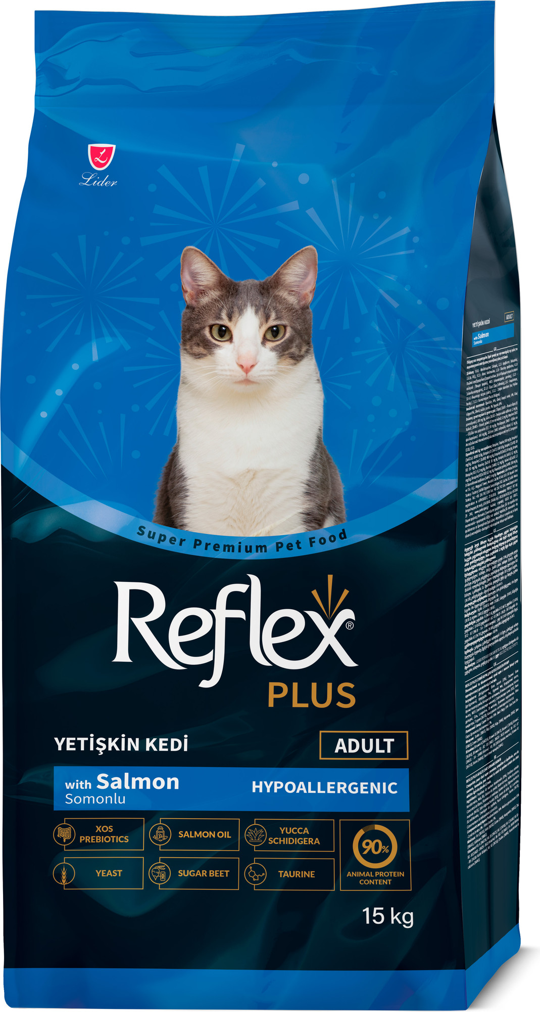 Сухой корм для кошек Reflex Plus с лососем (15кг)