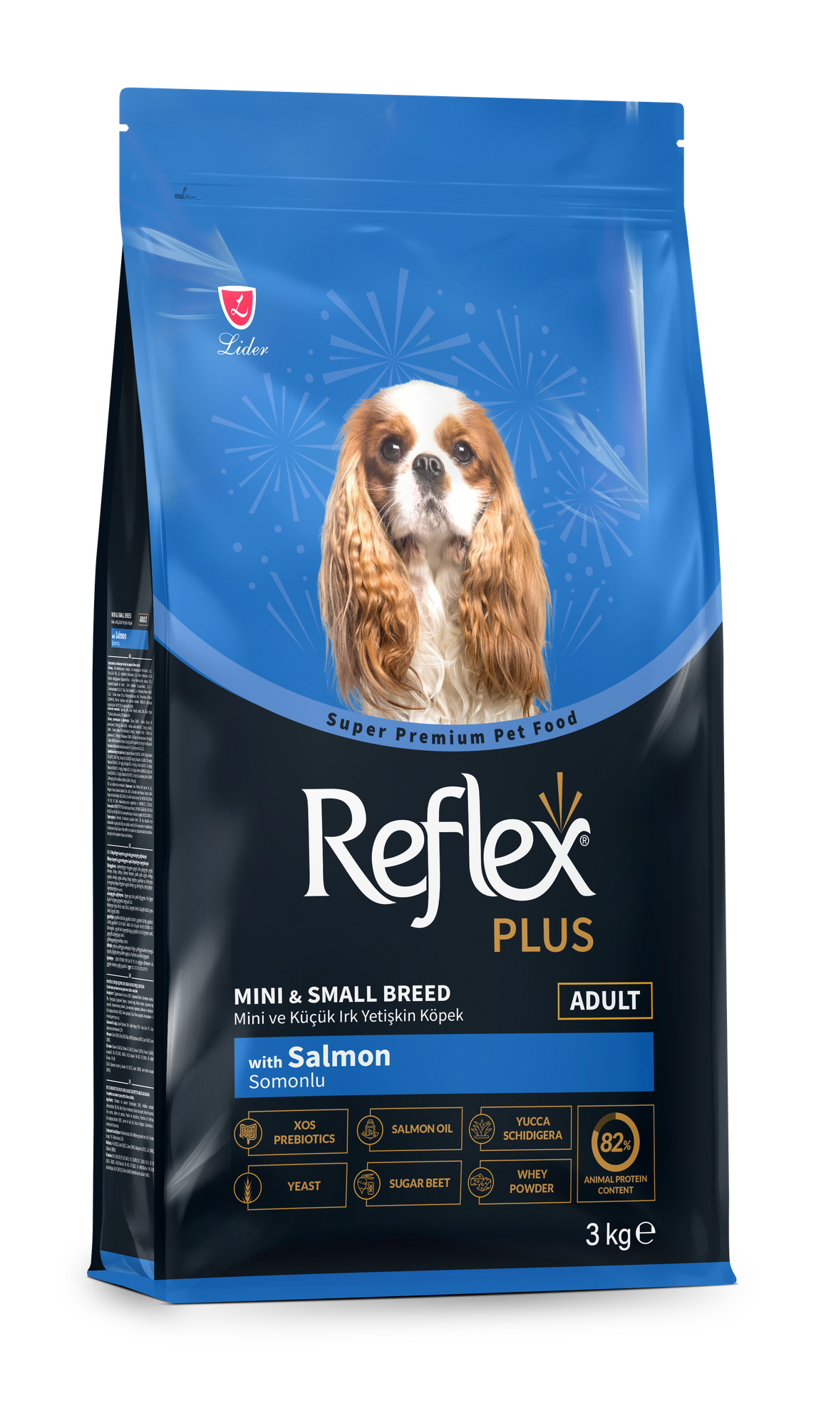 Сухой корм для собак Reflex Plus для мини и мелких пород с лососем (3кг)