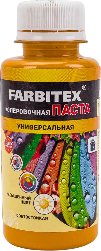 Колеровочная паста Farbitex Универсальная (100мл, ярко-желтый)