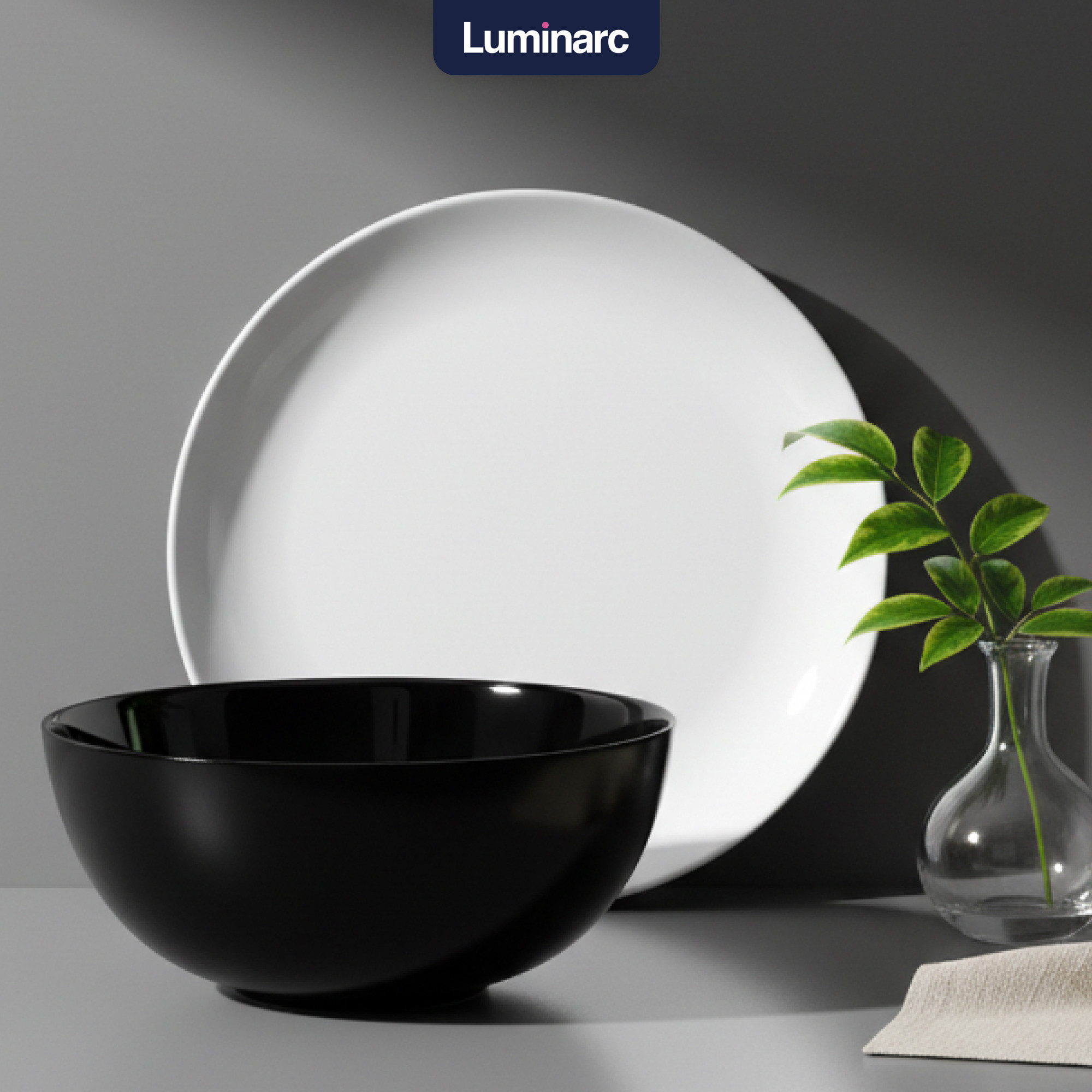 Набор столовой посуды Luminarc Diwali / P4358 (19шт, черный/серый) — фото 3