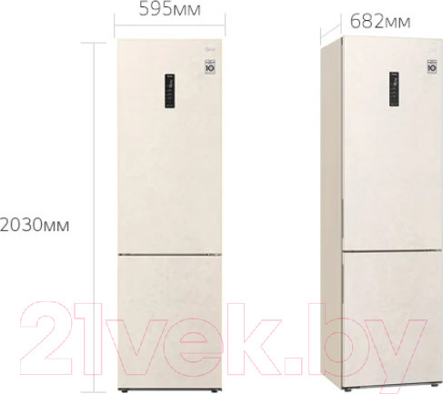 Холодильник с морозильником LG DoorCooling+ GA-B509CEQM — фото 6