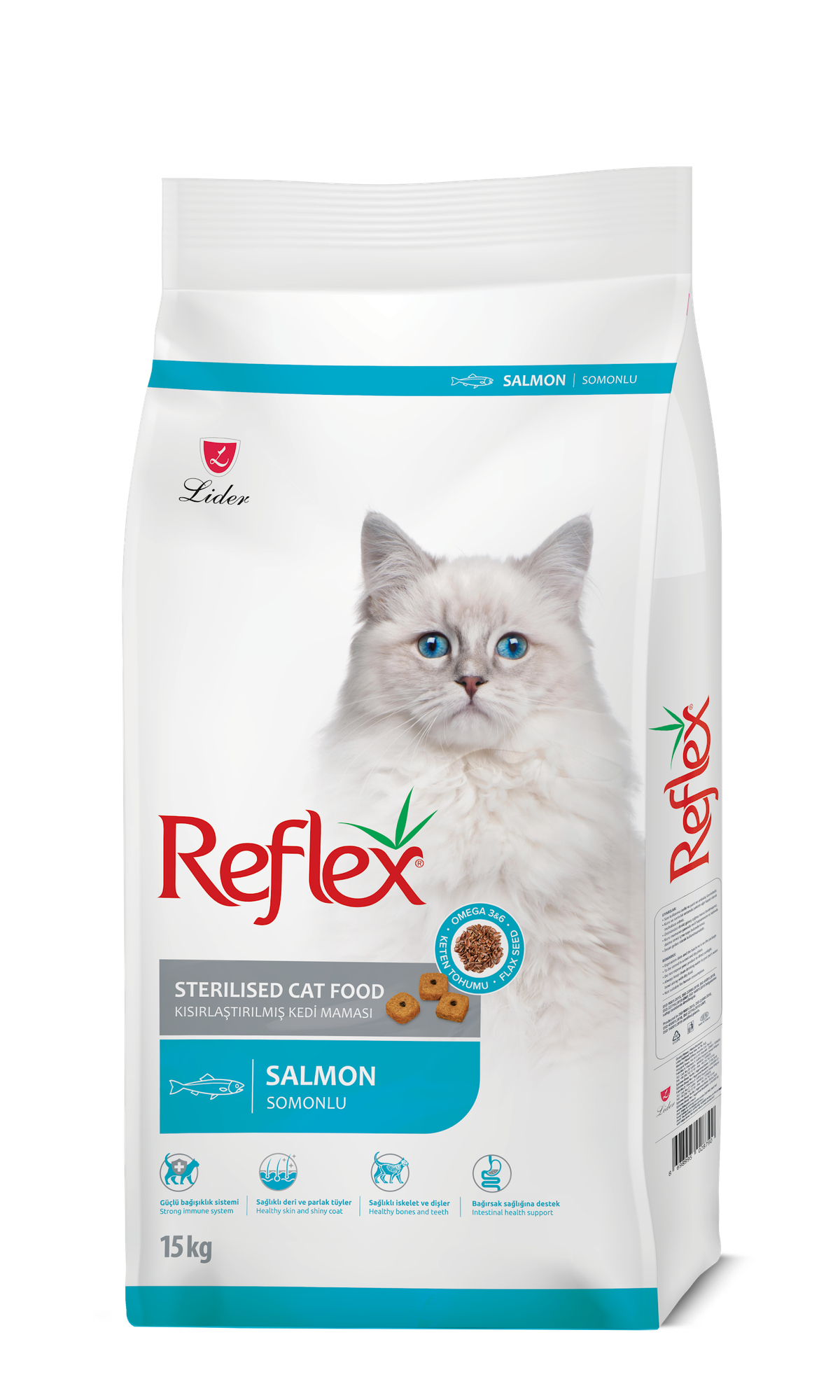 Сухой корм для кошек REFLEX Cat Sterilized с лососем (15кг)