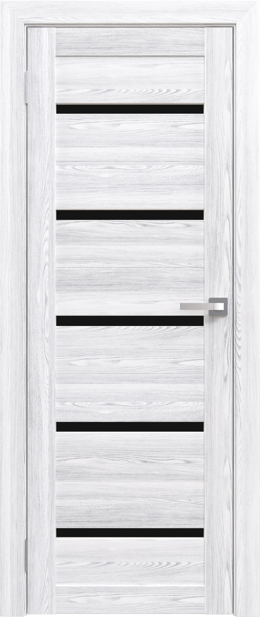 Дверь межкомнатная Юни Амати 01М 70x200 (черное стекло/сканди классик)