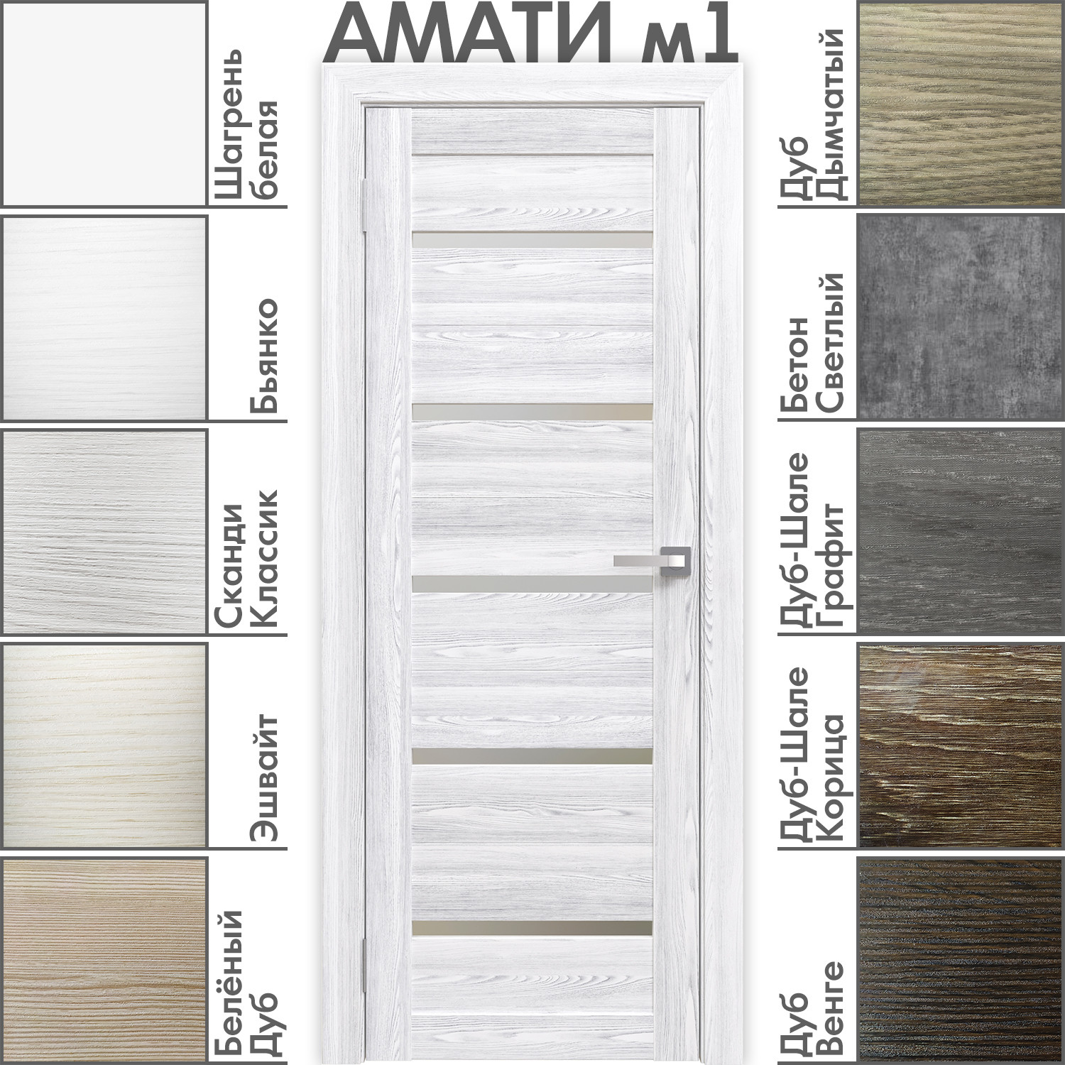 Дверь межкомнатная Юни Амати 01М 70x200 (белое стекло/бьянко) — фото 3