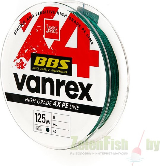 Леска плетеная Lucky John Vanrex BBS X4 Braid Moss Green 125/037 / LJ4114-037 — фото 2