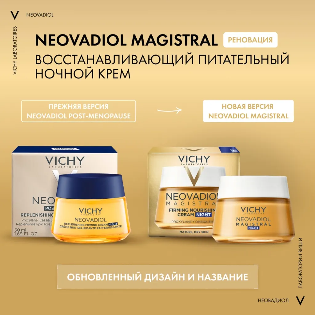 Крем для лица Vichy Neovadiol Post-Menopause Восстанавливающий Питательный Ночной (50мл) — фото 5