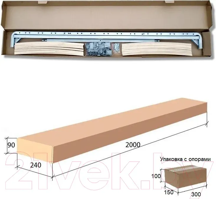 Ортопедическое основание Мебельная комплектация Стандарт 90x200 (14 ламелей, 6 опоры) — фото 2