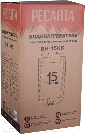 Накопительный водонагреватель Ресанта ВН-15КВ (74/5/11) — фото 9