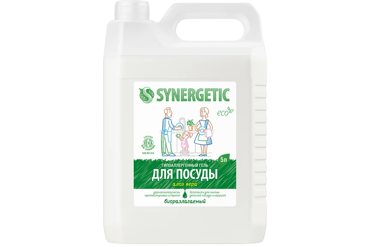 Средство для мытья посуды Synergetic Биоразлагаемое. Алоэ (5л)