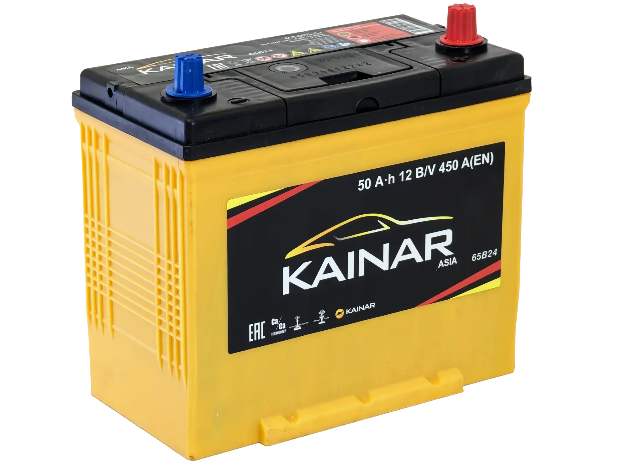 Автомобильный аккумулятор Kainar Asia 50 JR+ тонкие клеммы с бортом 450A / 045 143 01 0 R (50 А/ч) — фото 4