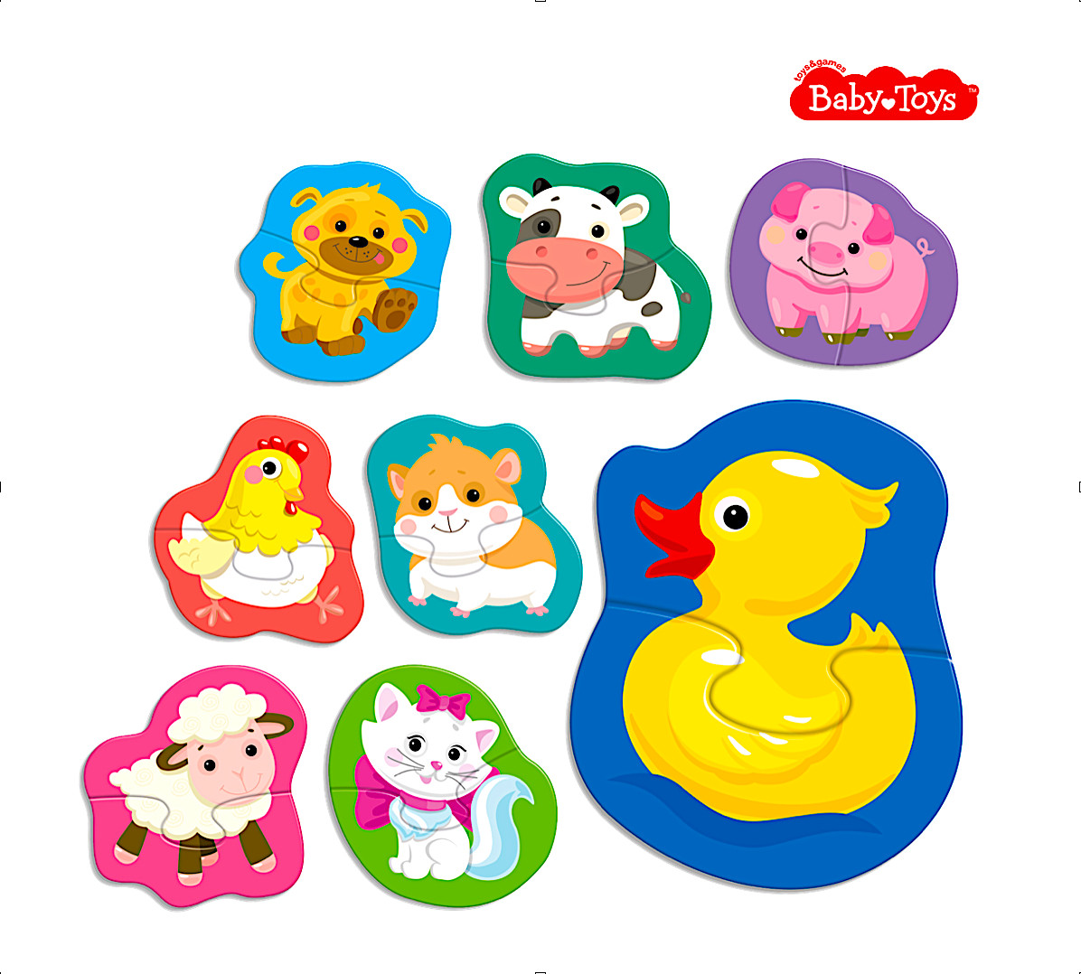 Развивающая игра Baby Toys Половинки Домашние животные / 04120 — фото 2