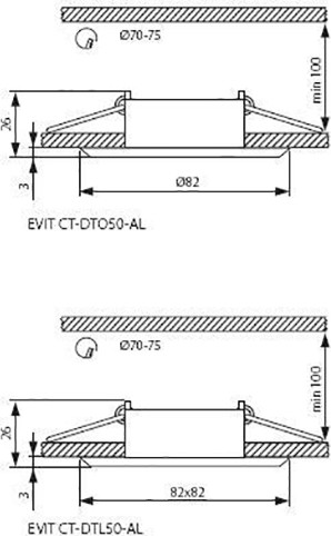 Точечный светильник Kanlux Evit CT-DTO50-AL / 18561 — фото 2