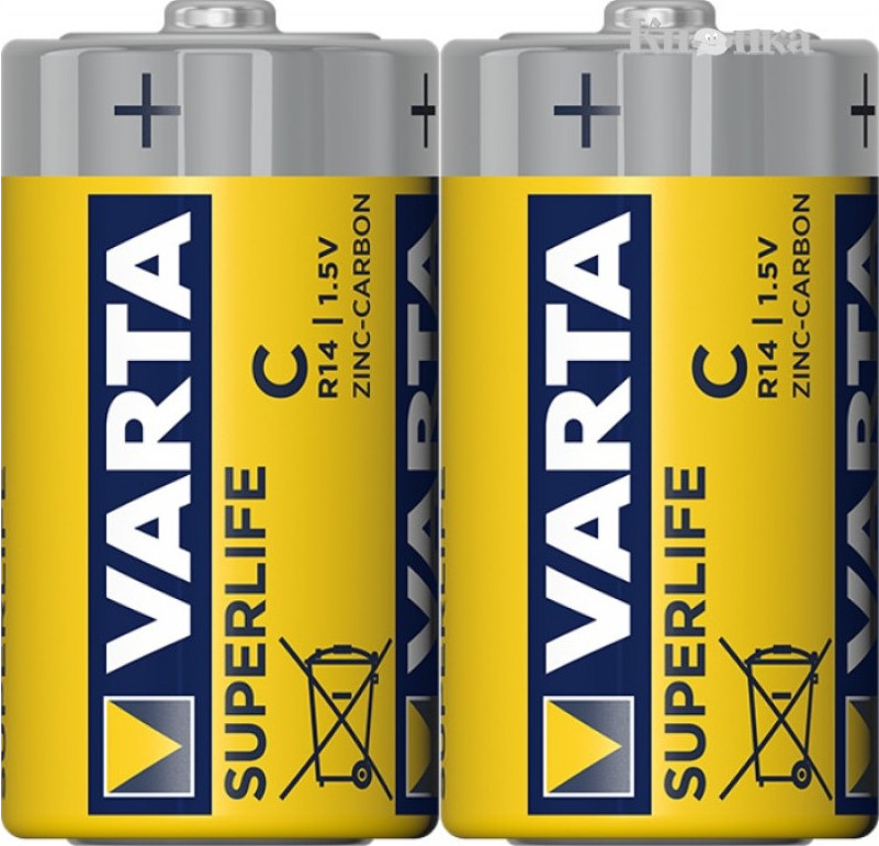 Комплект батареек Varta Superlife Baby 2C R14P 02014101302 (2шт)