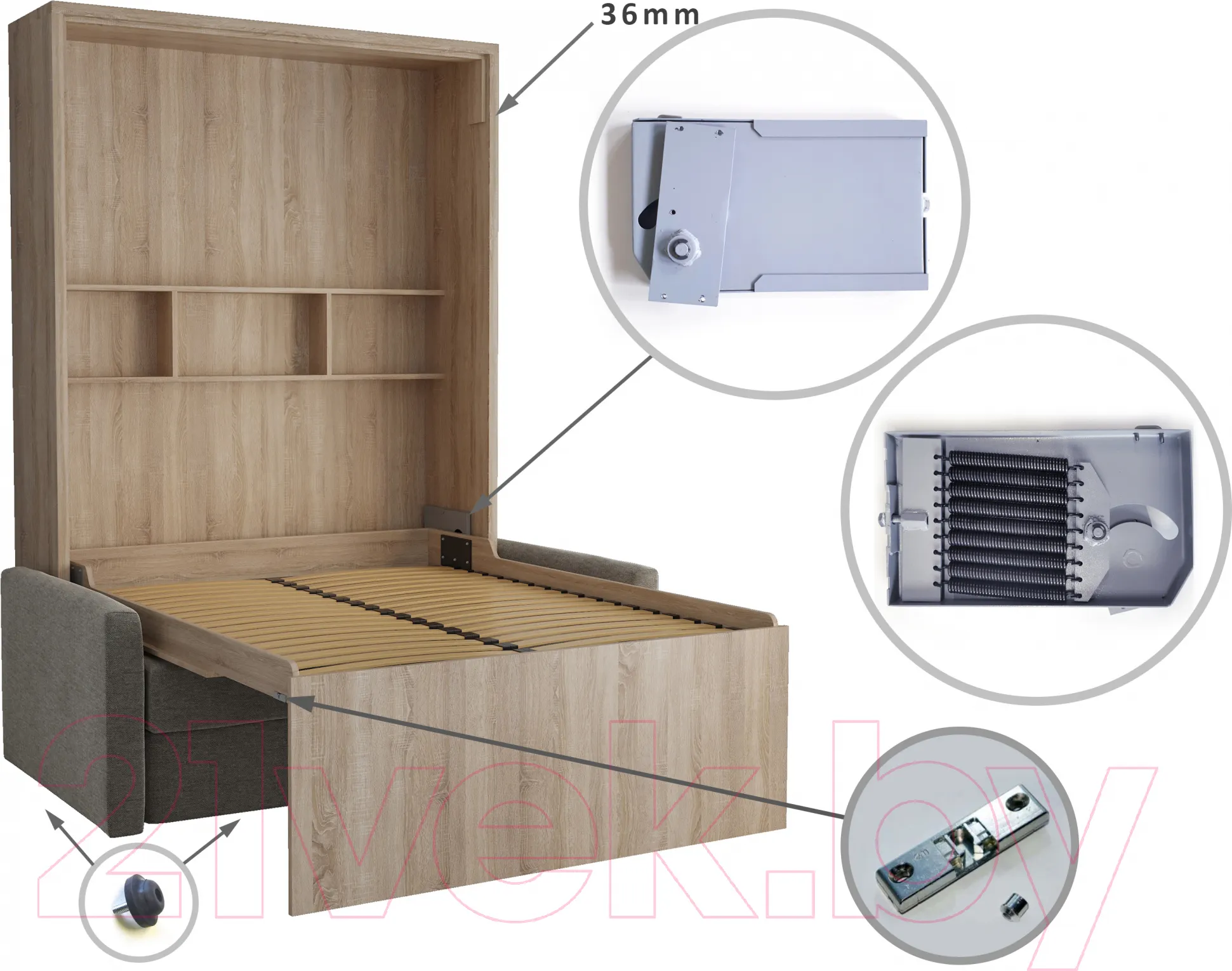 Комплект мебели трансформер Макс Стайл Fidji Sofa BySpan 140x200x36 (белый 601)