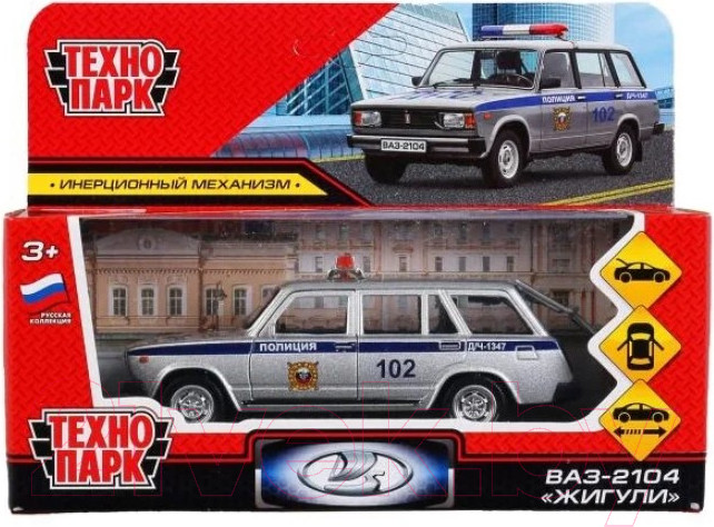 Автомобиль игрушечный Технопарк ВАЗ-2104 Жигули Полиция / 2104-12POL-SR — фото 4