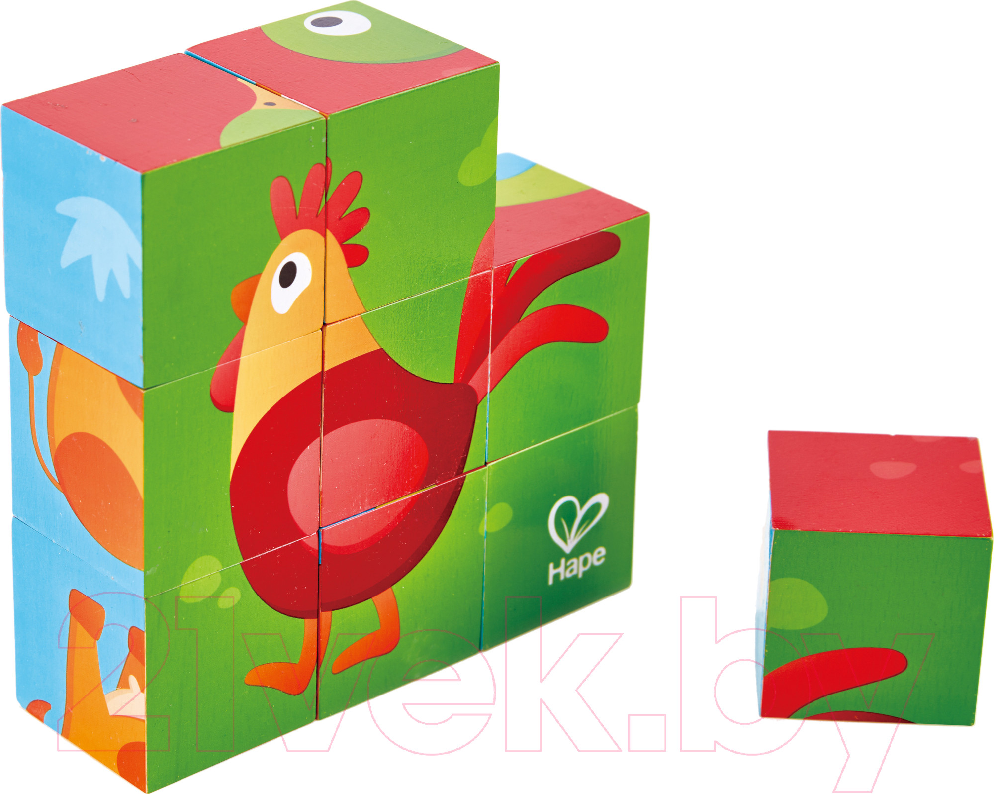 Развивающая игрушка Hape Кубики Ферма / E1618_HP — фото 4