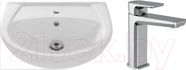 Умывальник со смесителем Cersanit Erica 55 / S-UM-ERI-55-1-W + 63063