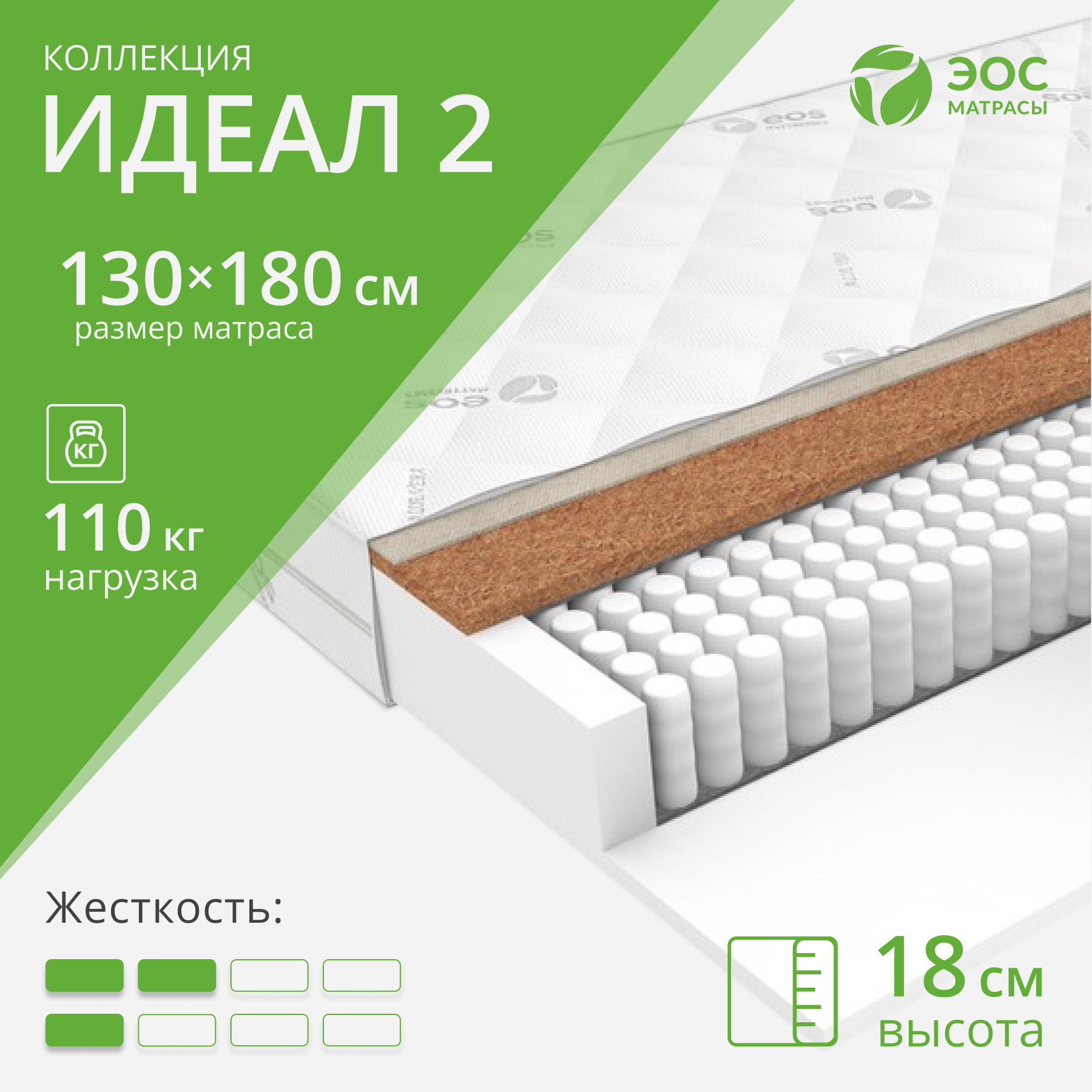 Матрас EOS Идеал 2 130x180 (джерси трикот)