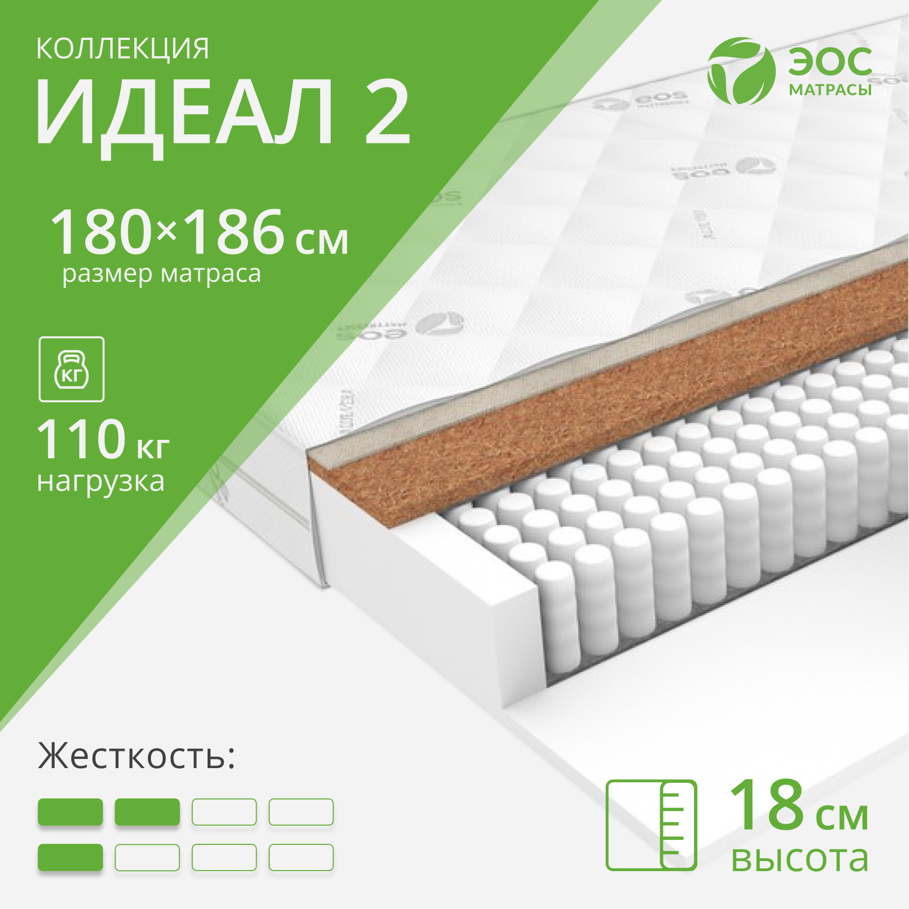 Матрас EOS Идеал 2 180x186 (джерси трикот)