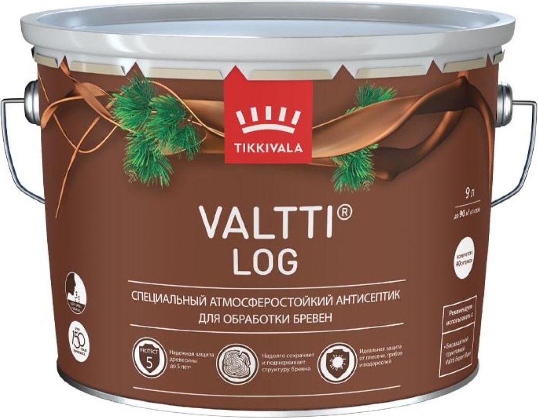Антисептик для древесины Tikkivala Valtti LOG EC (9л)