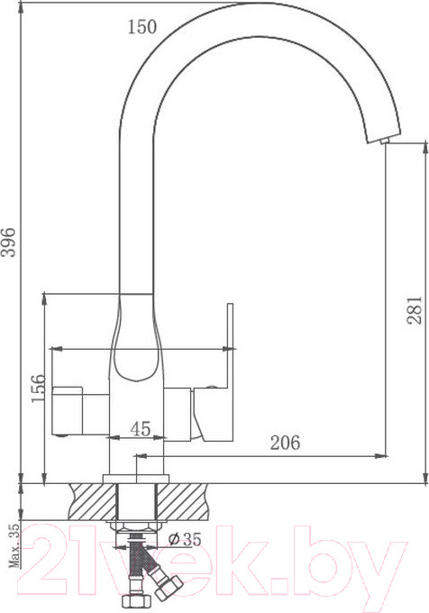 Смеситель Haiba HB76533-3 — фото 2