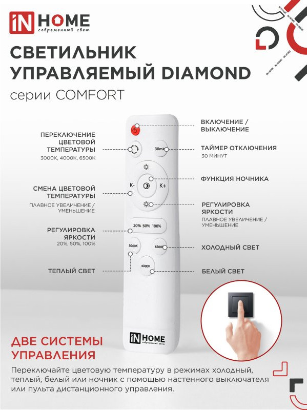 Потолочный светильник INhome Comfort Diamond / 4690612034799 — фото 5