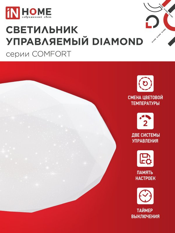 Потолочный светильник INhome Comfort Diamond / 4690612034799 — фото 3