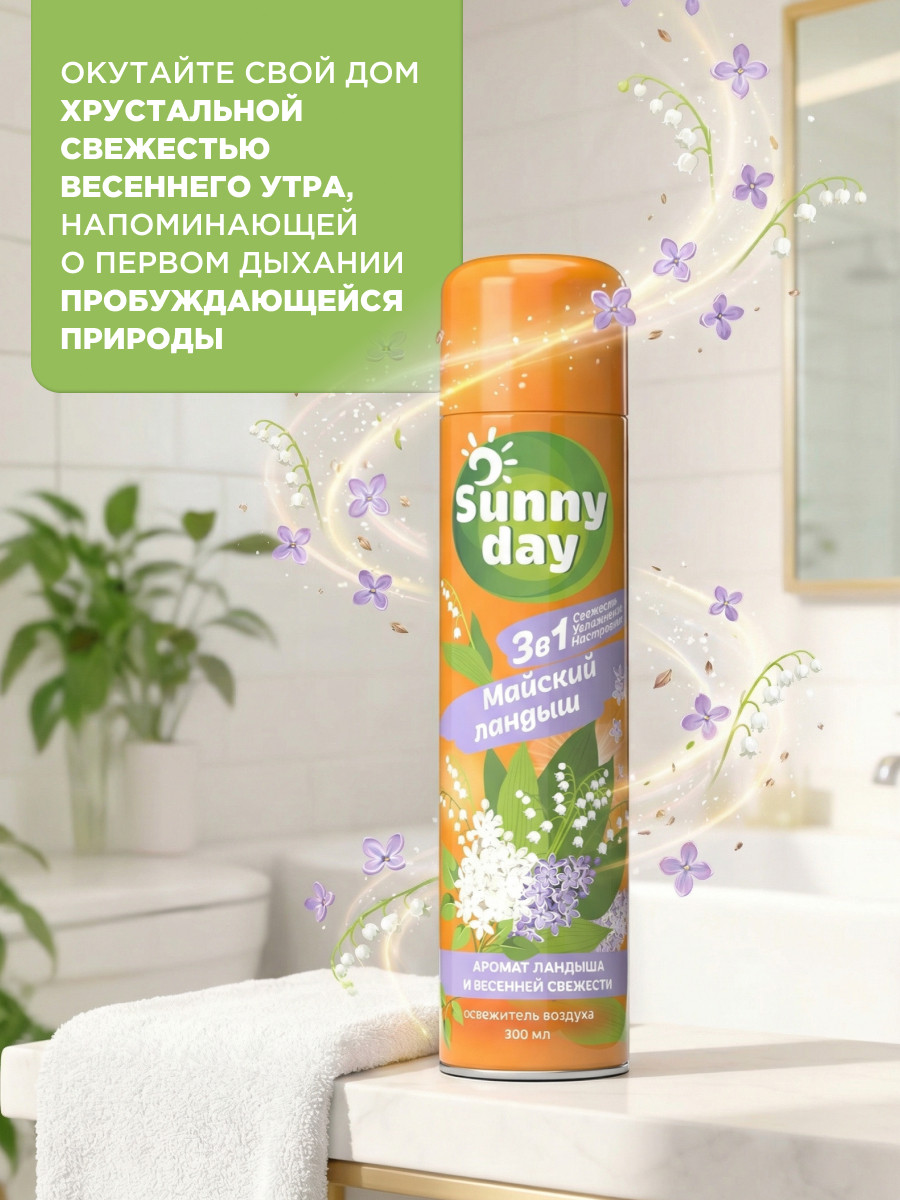 Освежитель воздуха Sunny Day Майский ландыш (300мл) — фото 4