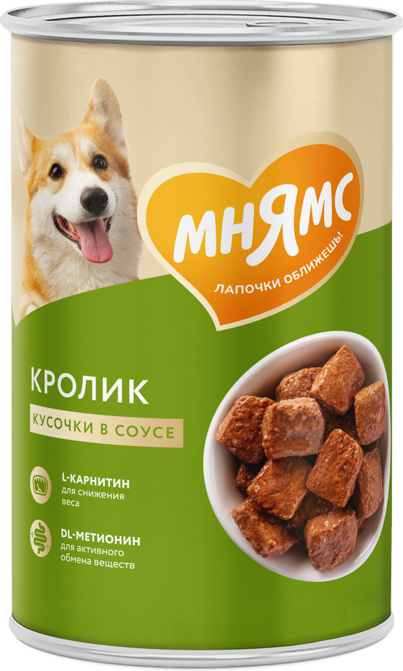 Влажный корм для собак Мнямс Фитнес. Кусочки в соусе с кроликом / 705014 (400г)