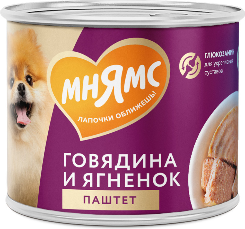 Влажный корм для собак Мнямс Здоровые суставы. Паштет из говядины и ягненка / 705052 (200г)
