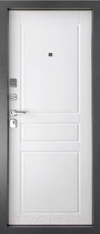 Входная дверь Промет Арктик К 98x205 (правая, букле графит 999/ясень белый ПФ-031) — фото 2