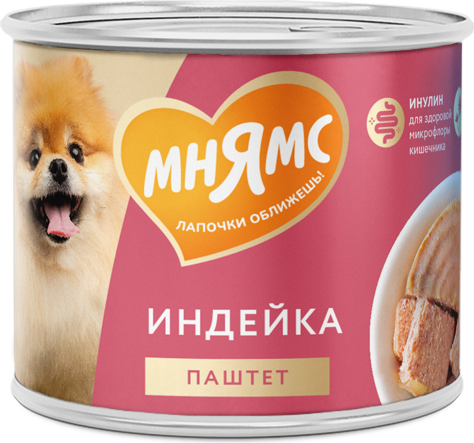 Влажный корм для собак Мнямс Комфортное пищеварение. Паштет из индейки / 705083 (200г)