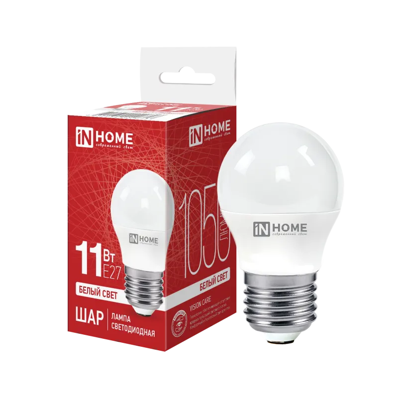 Лампа INhome LED-Шар-VC 11Вт 230В Е27 4000К 1050Лм / 4690612020617