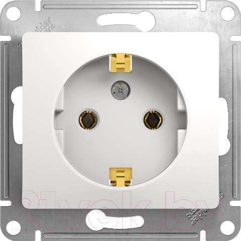 Розетка Systeme (Schneider) Electric Glossa GSL000143 с заземлением (белый) — фото 2