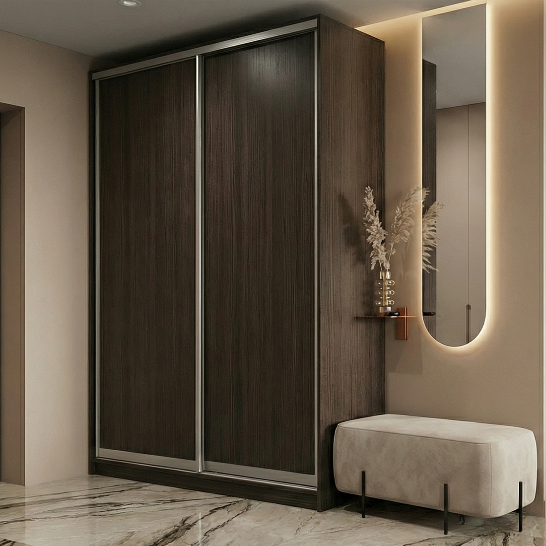 Шкаф-купе Рэйгрупп 158 VVX Elgon РГ-04.03 (венге/хром) — фото 4